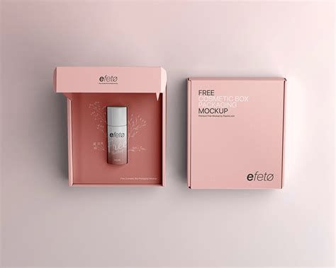 Free Cosmetic Box Mockup Luxury Product Packaging Package Mockups