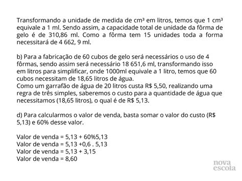 Volume E Capacidade Nos Prismas E Cilindros Retos Planos De Aula 9º Ano