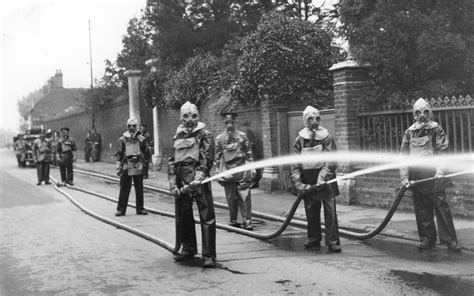 Fire Hose Practice By The St Neots Firemen In Church Street St Neots