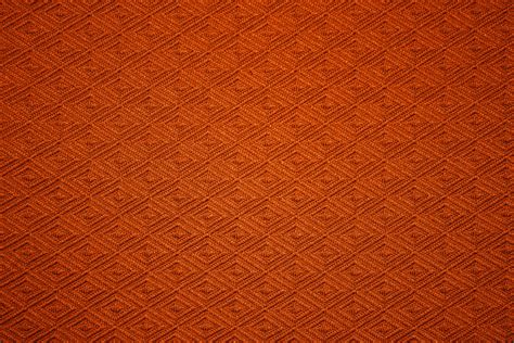 Orange Knit Fabric With Diamond Pattern Texture Picture Free