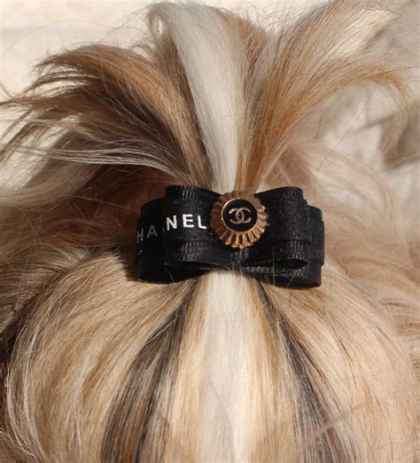 Chanel Bow Authentic Ribbon Shih Tzu Dog Hair Bow Maltese Yorkie Pet