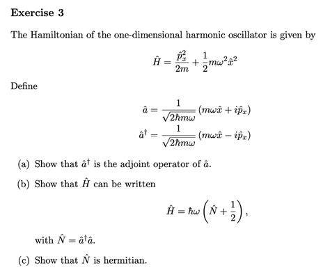 Solved Exercise 3 The Hamiltonian Of The One Dimensional