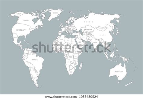 Political Map World White World Mapcountries Stock Vector Royalty Free