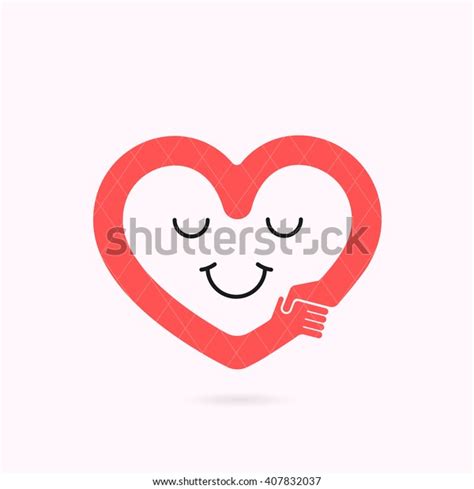 Smile Heart Shape Handshake Symbolheart Care Stock Vector Royalty Free