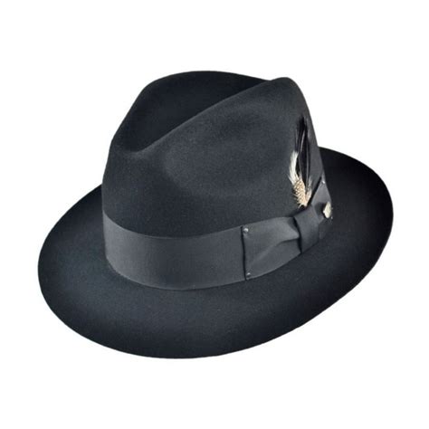 Bailey Gangster Wool Felt Fedora Hat Black All Fedoras