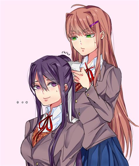 Monika And Yuri With Swapped Hairstyles By Rrkkrkrr Rddlc