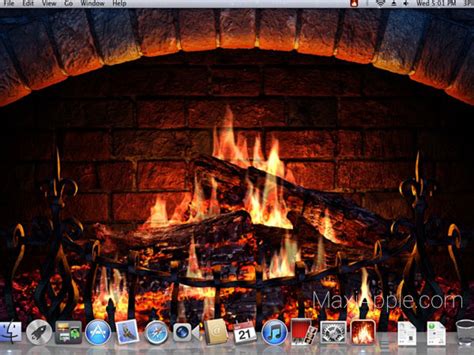 Fonds d ecran logo gratuit moniteur ordinateur noel fond ecran fond d file size: Fireplace 3D Mac - Feu de Cheminée en Fond d'Ecran Animé ...