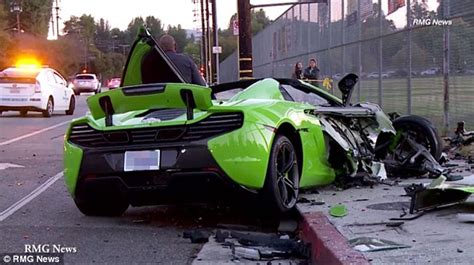 Mclaren Sports Car Destroyed In Four Vehicle Crash In Los Angeles