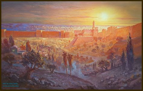 Light Of Jerusalem New Painting By Alex Levin Modern Landscape