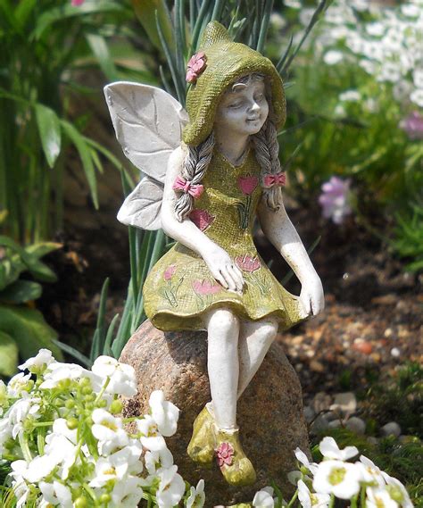 Polymer clay sculpey handmade fairies gnomes sale green cute funny patio decor decorations decoration backyard on etsy. Loving this Michelle Fairy Figurine on #zulily! # ...