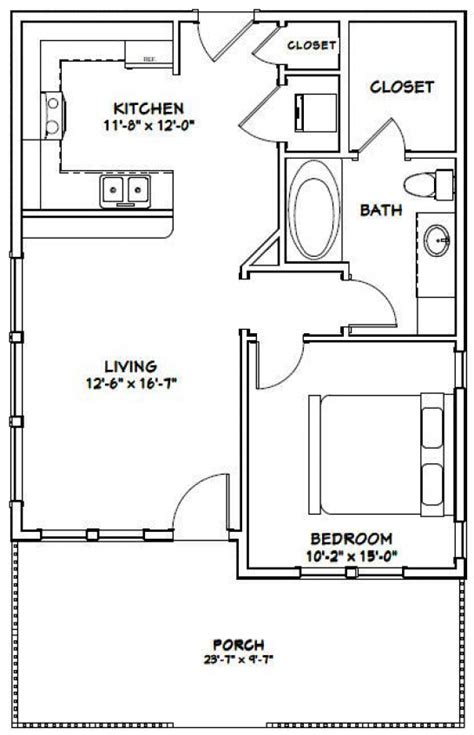 24x30 House 24x30h6 693 Sq Ft Excellent Floor Plans Shedplans Small House Floor