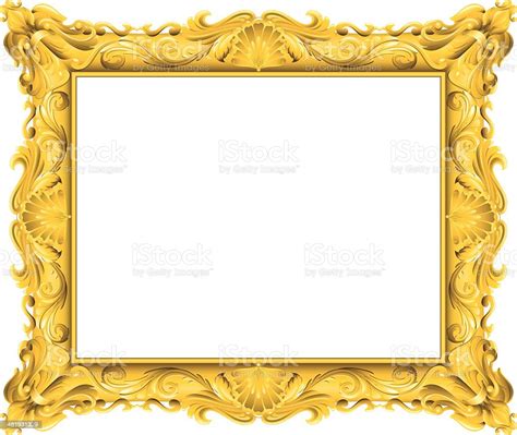 Fancy Gold Frame Stock Vector Art And More Images Of Antique 481931329