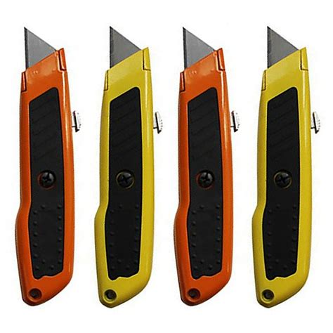 4 X Optic Utility Knife Box Cutter Super Heavy Duty Retractable Razor