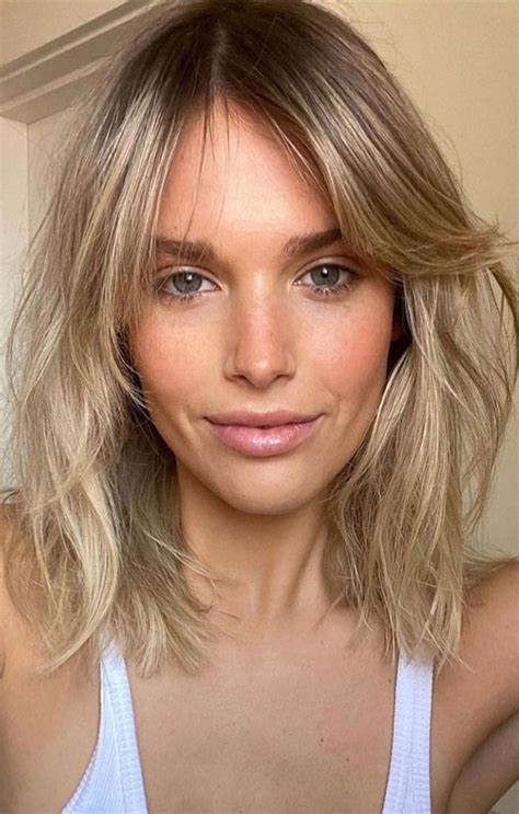 Cute Ways To Style A Long Bob With Bangs Cute Bronze Long Bob