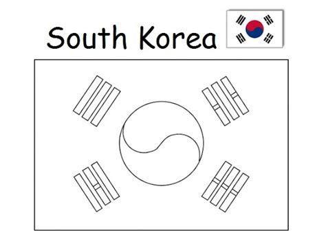 Geography Blog Coloring Page Flag South Korea