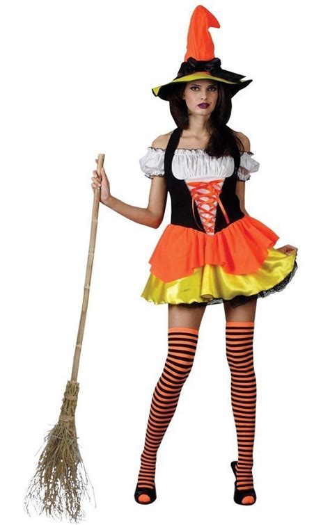 Ladies Candy Corn Witch Costume