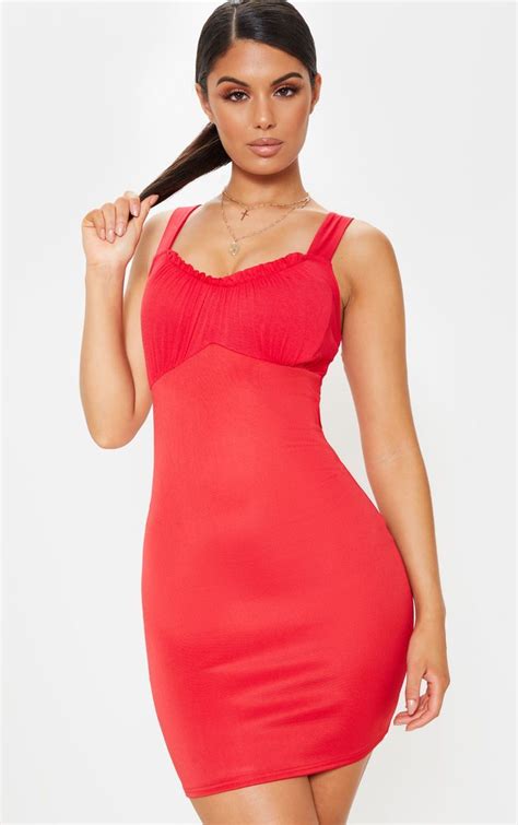 red ruched cup detail sleeveless bodycon dress sleeveless bodycon dress bodycon dress dresses