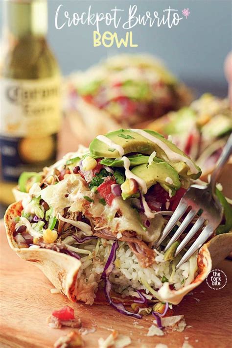 These homemade taco salad bowls are just minutes away in your air fryer with only two ingredients! Crockpot Carnitas Burrito Bowl Recipe