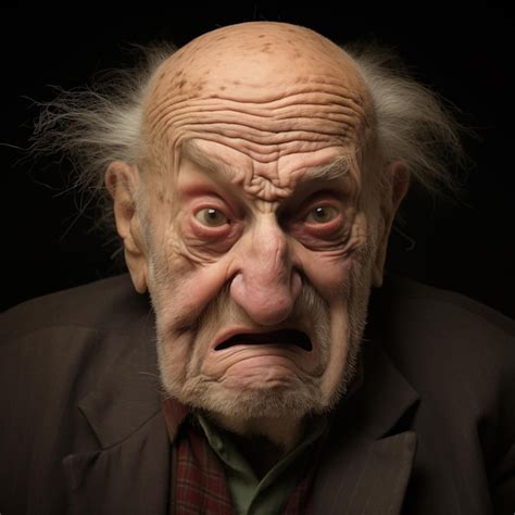 Premium Ai Image Portrait Of Angry Frowning Old Man With Opened