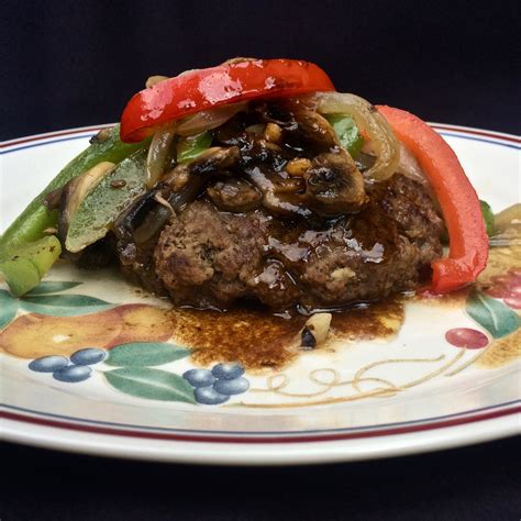 Hamburger Steaks With Peppers Onions And Mushrooms Allrecipes