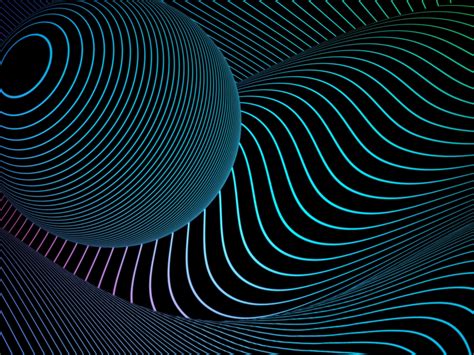 Wallpaper 3d Dimensional Sphere Lines Curves Abstract Desktop