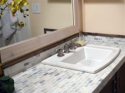 This bathroom decor usually create on british society house. 30 Pictures of mosaic tile countertop bathroom