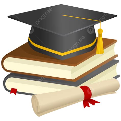 รูปหมวกโทก้าบนหนังสือที่มีสีน้ำตาลดำ Png การสำเร็จการศึกษา เสื้อคลุม