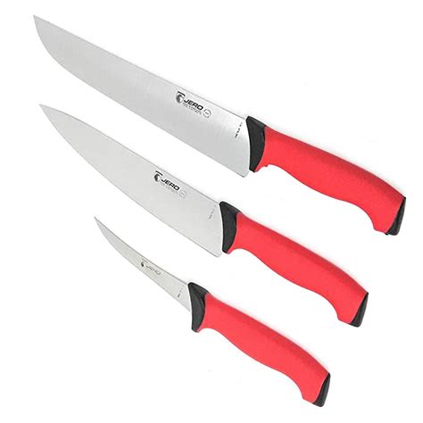 buy jero tr series 3 piece kitchen set 10 inch straight butcher knife 9 inch chef s knife 5