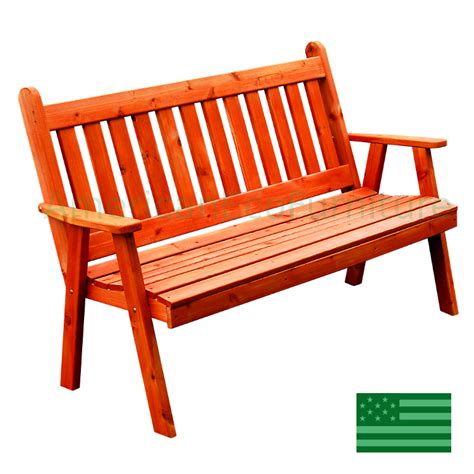 Amish Cedar English Garden Bench Solid Western Red Cedar Made In Usa