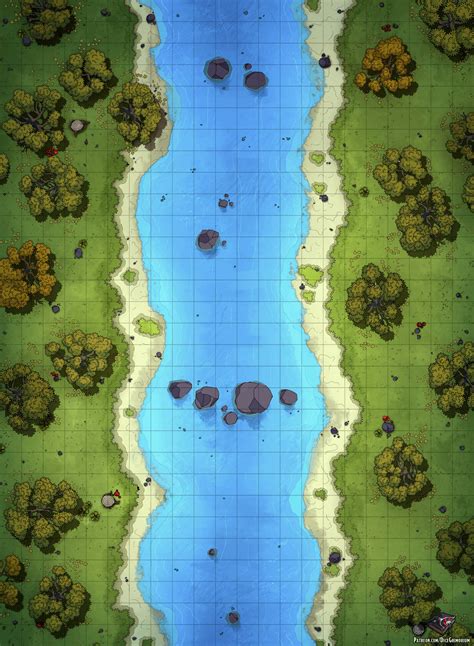 Forest River Battle Map 22x30 Rroll20