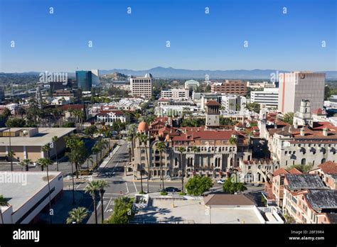 Aerial Views Of The Mission Inn Hotel In Downtown Riverside California