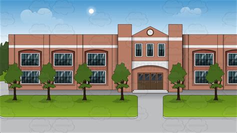 Not all clipart images are free so please do not use an image without purchasing a license unless the image pages says free use is allowed. The Exterior Of A Public School Background - Clipart Cartoons By VectorToons