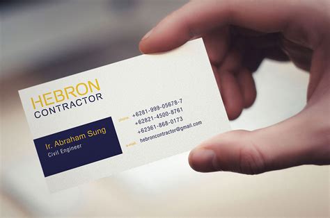 Hebron Contractor Business Card Design On Behance
