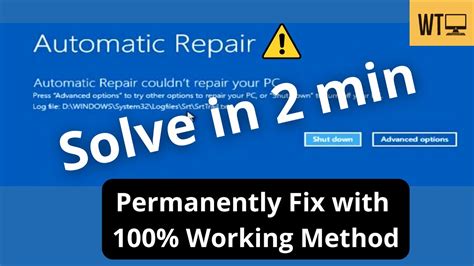 How To Fix Automatic Repair Couldn T Repair Your PC In Windows 10