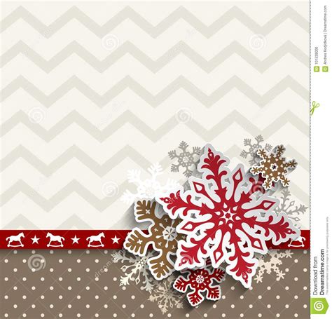 Abstract Christmas Background With Decorative Snowflakes And Chevron