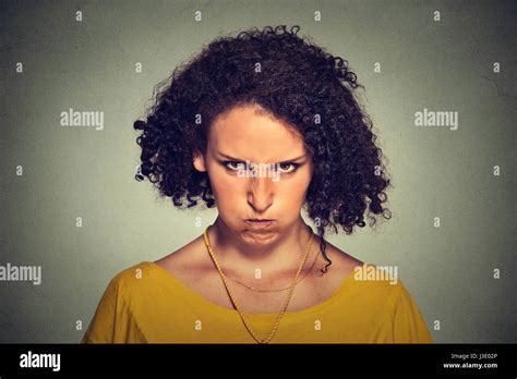 Closeup Portrait Of Angry Young Woman Nervous Upset About To Have