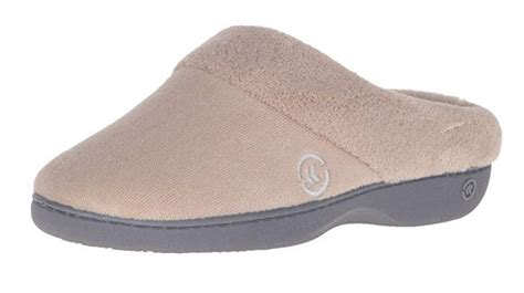 Isotoner Womens Terry Slip On Cushioned Slipper With Memory Foam For Indooroutdoor Comfort And
