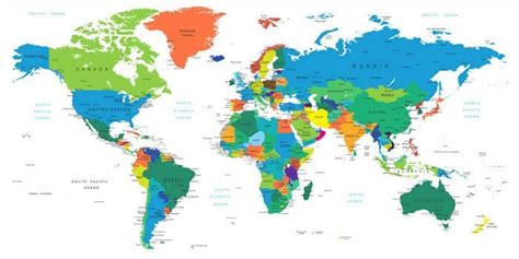 Zoomable political map of the world: Dry Erase World Map Wall Decals Country Names | Dezign With a Z
