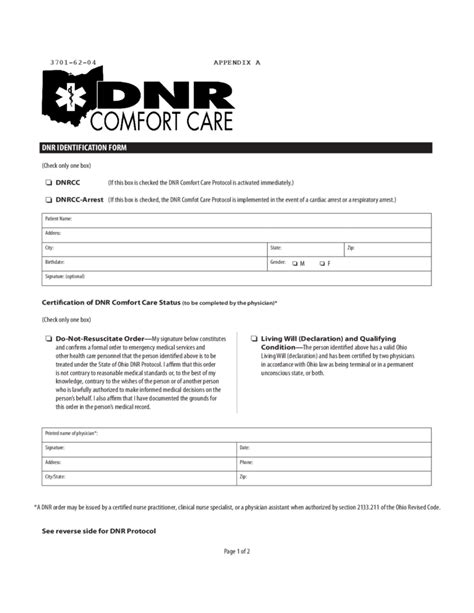 Free Dnr Printable Forms Free Printable Templates