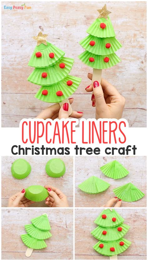 Cupcake Liners Christmas Tree Craft Christmas Crafts For Kids