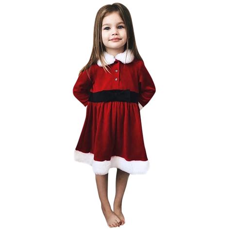 Dress Low Price Long Sleeve Toddler Kids Baby Girl Christmas Red