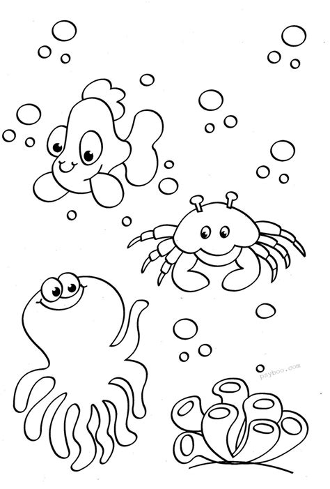 Cute Ocean Animals Coloring Pages