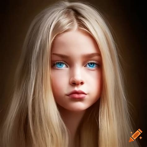 Portrait Of A Blonde Girl With Blue Eyes On Craiyon