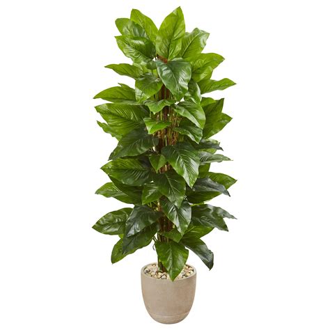 Nearly Natural 58-In. Large Leaf Philodendron Artificial Plant in Sand