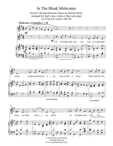 In The Bleak Midwinter By Harold Darke Digital Sheet Music For Score And Parts Download