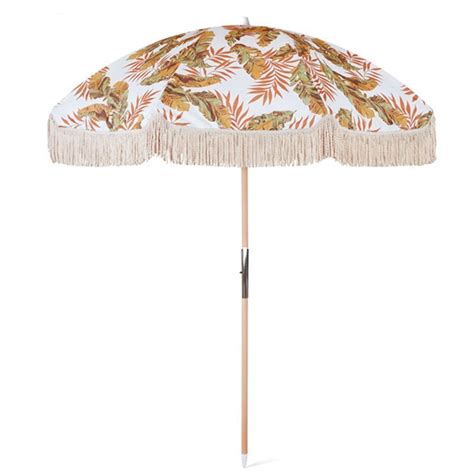 Vintage Beach Umbrella Wooden Pole 200cm Bu 306 Premium Umbrella