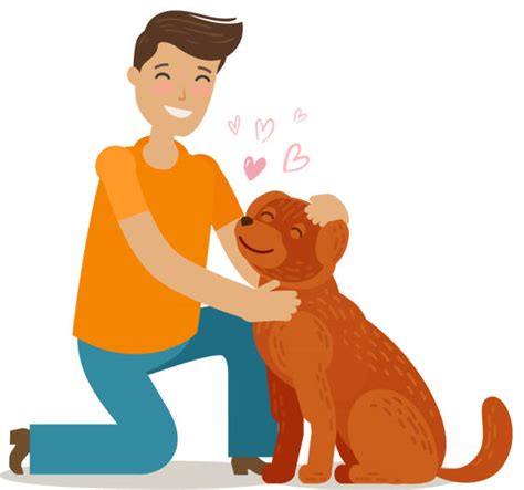 Man Petting Dog Stock Vectors Istock