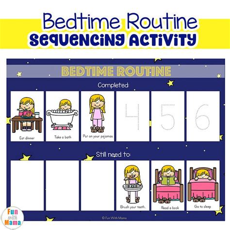 Bedtime Routine Printable Sequencing Activity Bedtime Routine Printable