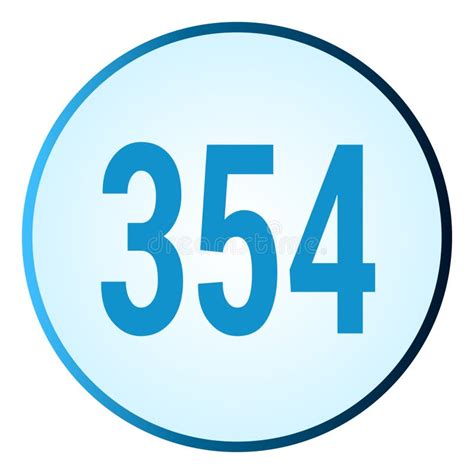Number 354 Symbol Or Logo With Round Frame In Blue Gradient Color Stock
