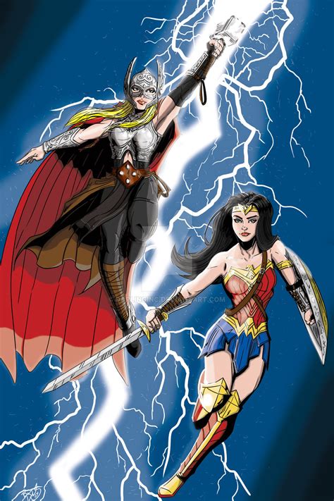 Thor And Wonder Woman Etsy